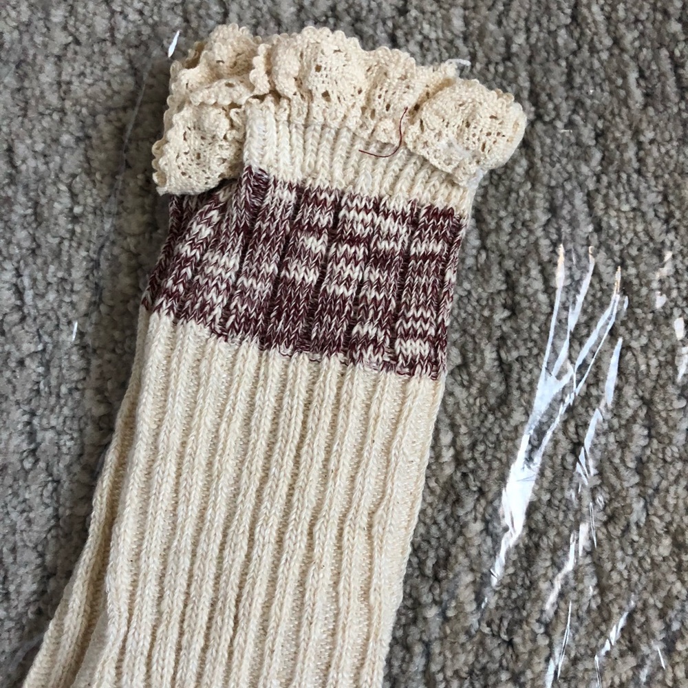 Free People Cream Ruffle Socks - Picture 2 of 3